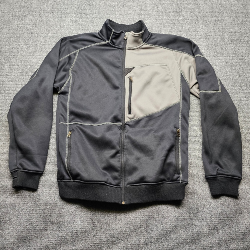 Empyre Mens Water Repellant Bonded Fleece Track Jacket Gray Black XL